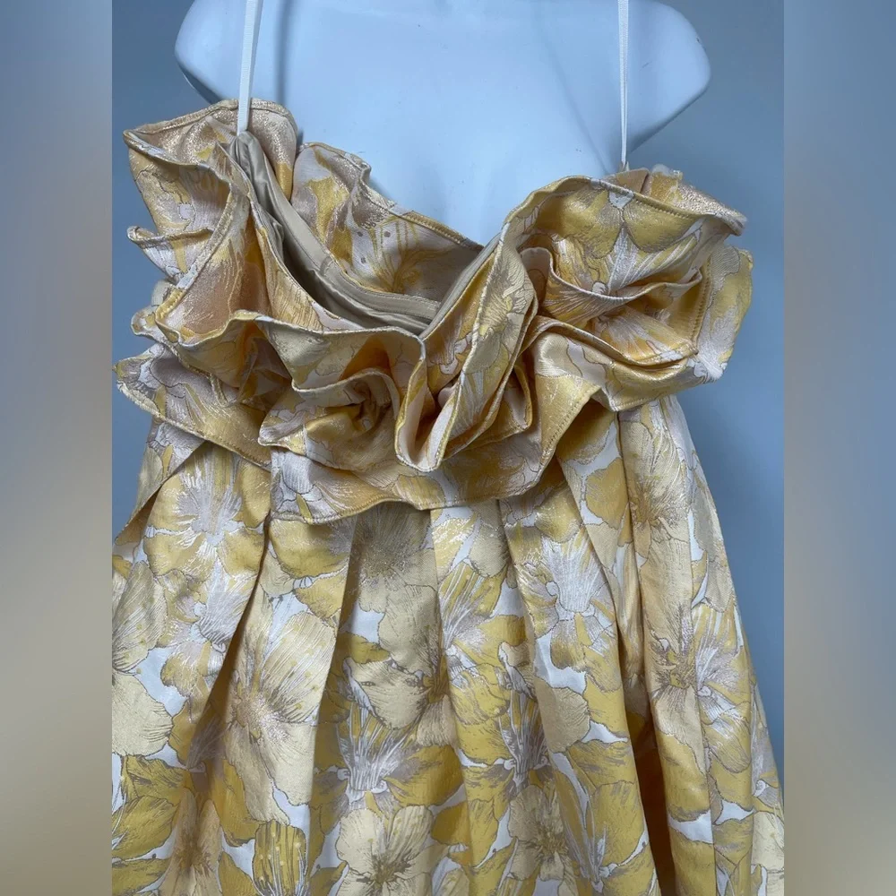 Anthropologie Aureta Strapless Drama Ruffle Mini Dress - Picture 5 of 8